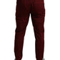 Dolce & Gabbana Maroon Jogging Cotton Stretch Men Jogger Pants