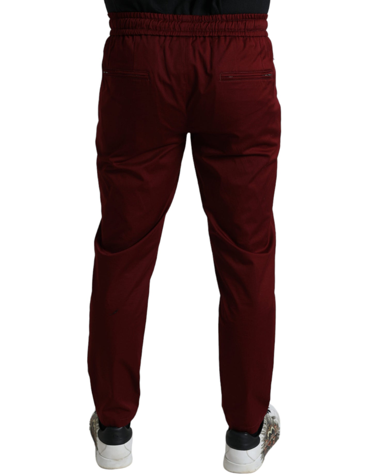 Dolce & Gabbana Maroon Jogging Cotton Stretch Men Jogger Pants