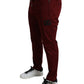 Dolce & Gabbana Maroon Jogging Cotton Stretch Men Jogger Pants