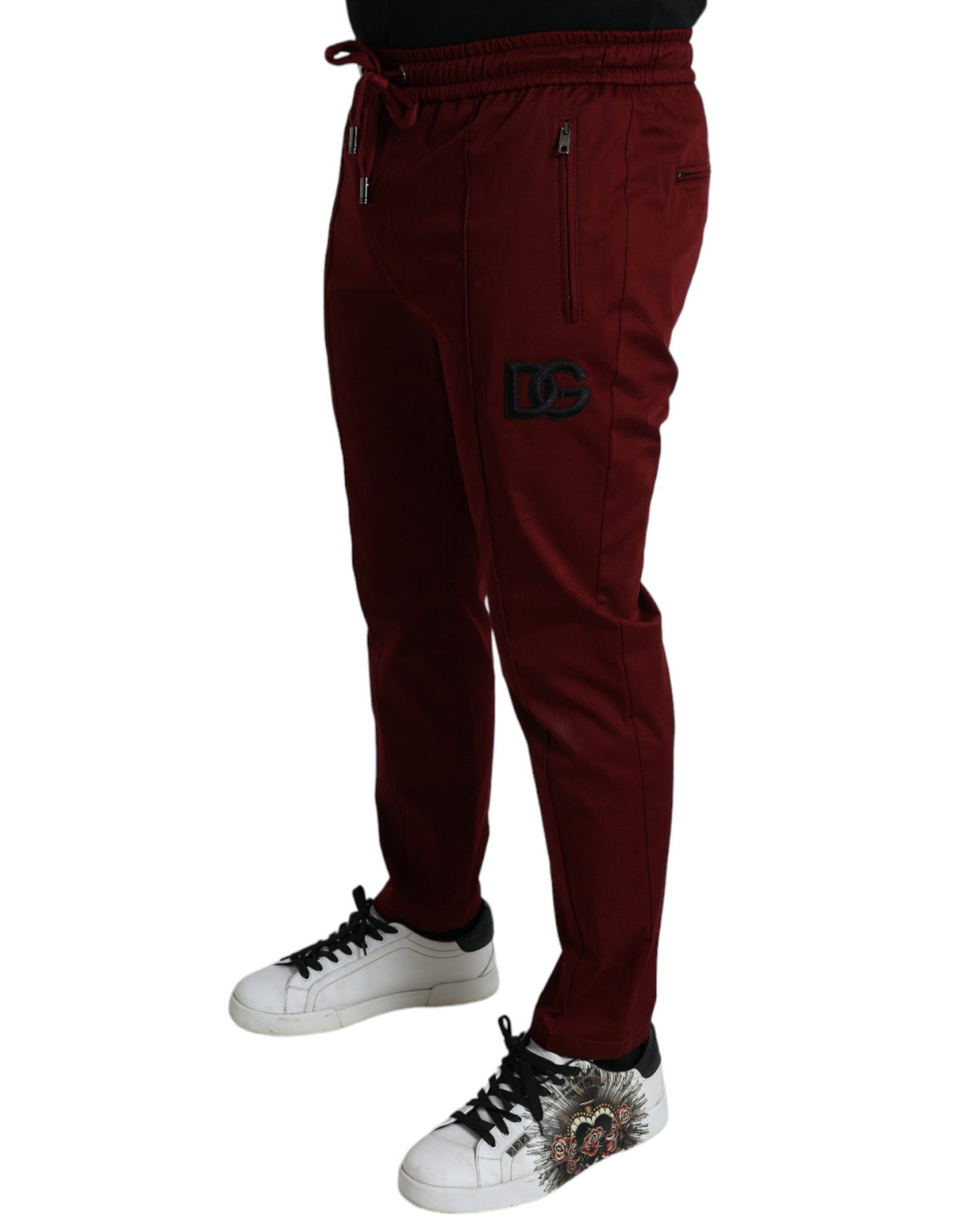 Dolce & Gabbana Maroon Jogging Cotton Stretch Men Jogger Pants