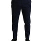 Dolce & Gabbana Dark Blue Cotton Stretch Slim Fit Dress Pants