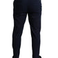 Dolce & Gabbana Dark Blue Cotton Stretch Slim Fit Dress Pants