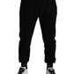 Dolce & Gabbana Black Leopard Cotton Slim Fit Jogger Pants