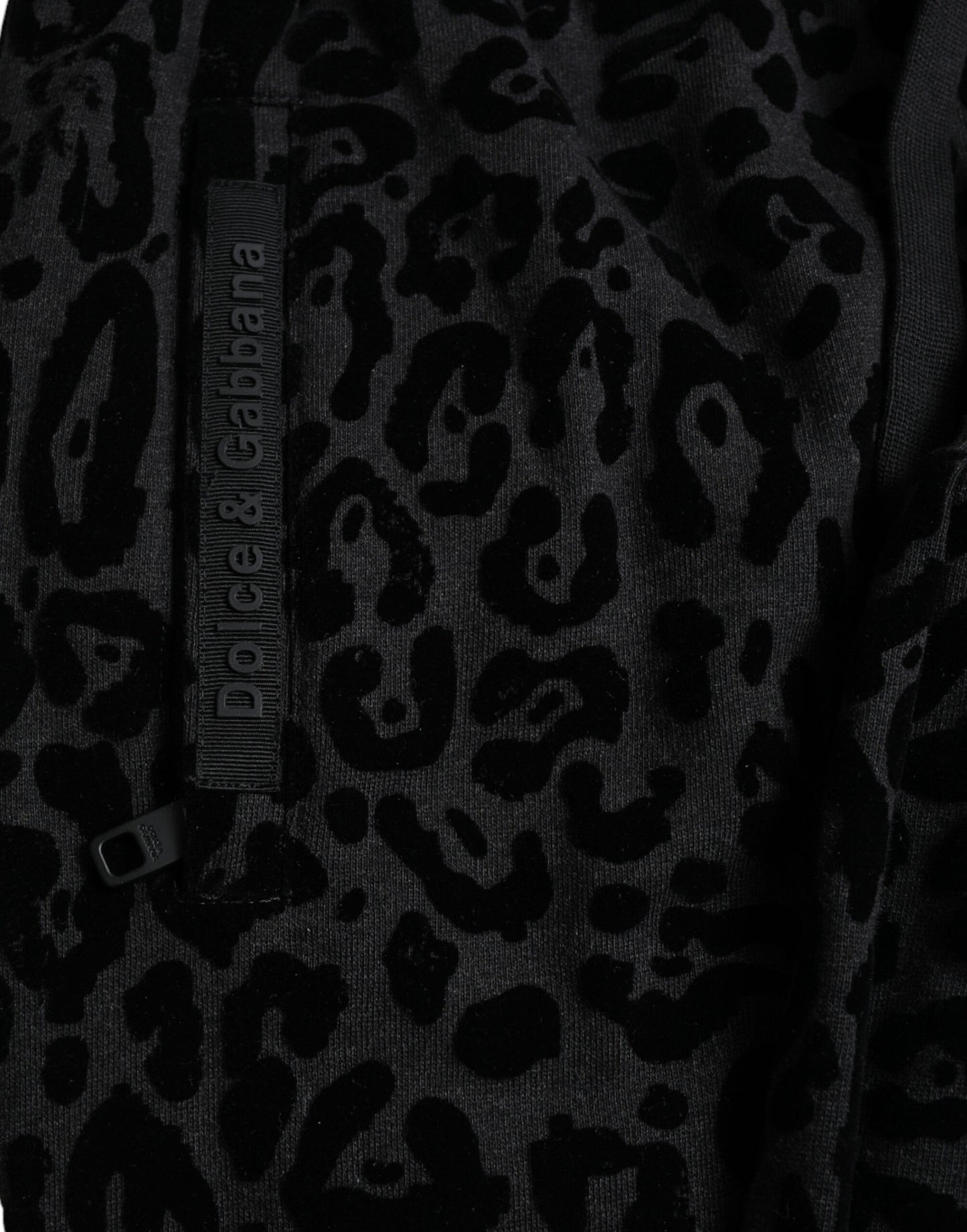 Dolce & Gabbana Black Leopard Cotton Slim Fit Jogger Pants