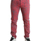 Dolce & Gabbana Red Cotton Dye Slim Fit Men Denim Jeans