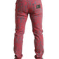 Dolce & Gabbana Red Cotton Dye Slim Fit Men Denim Jeans