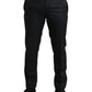 Dolce & Gabbana Black Slim Cotton Formal Dress Pants