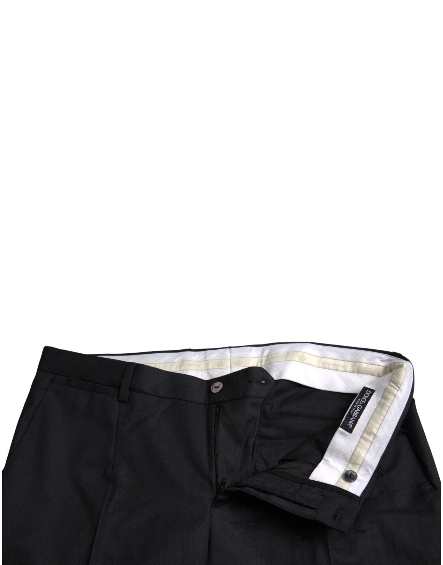 Dolce & Gabbana Black Slim Cotton Formal Dress Pants