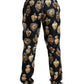 Dolce & Gabbana Black Heart Print Silk Men Pajama Pants