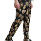 Dolce & Gabbana Black Heart Print Silk Men Pajama Pants