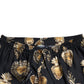 Dolce & Gabbana Black Heart Print Silk Men Pajama Pants