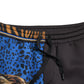 Dolce & Gabbana Black Blue Leopard Print Trouser Jogger Pants