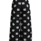 Dolce & Gabbana Black Logo DG Print Wide Leg Pants