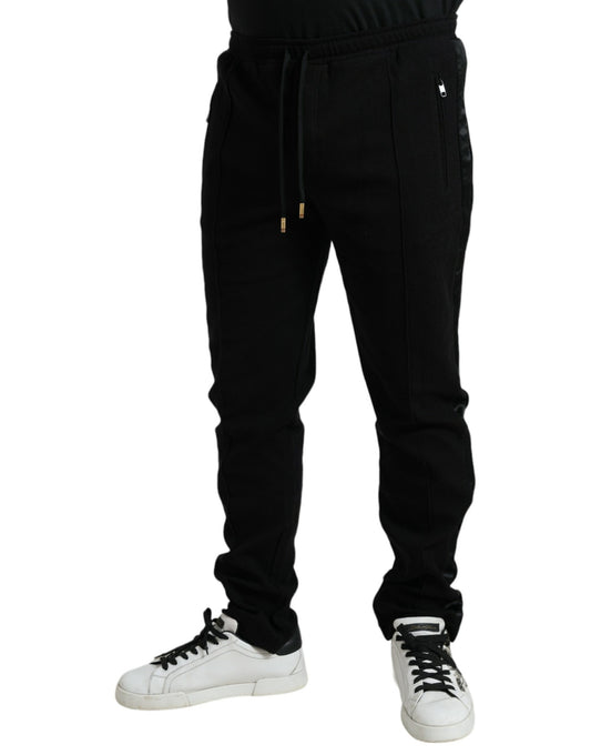 Dolce & Gabbana Black Cotton Blend Jogger Sweatpants Pants