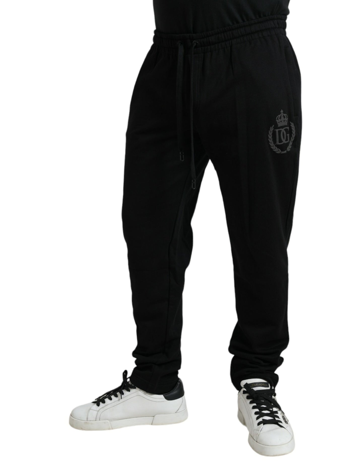 Dolce & Gabbana Black Cotton Logo Jogger Men Sweatpants Pants