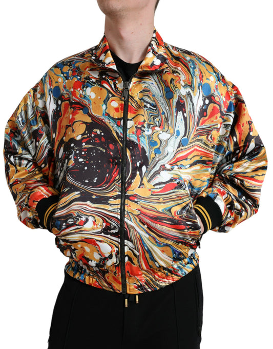 Dolce & Gabbana Multicolor Abstract Bomber Jacket