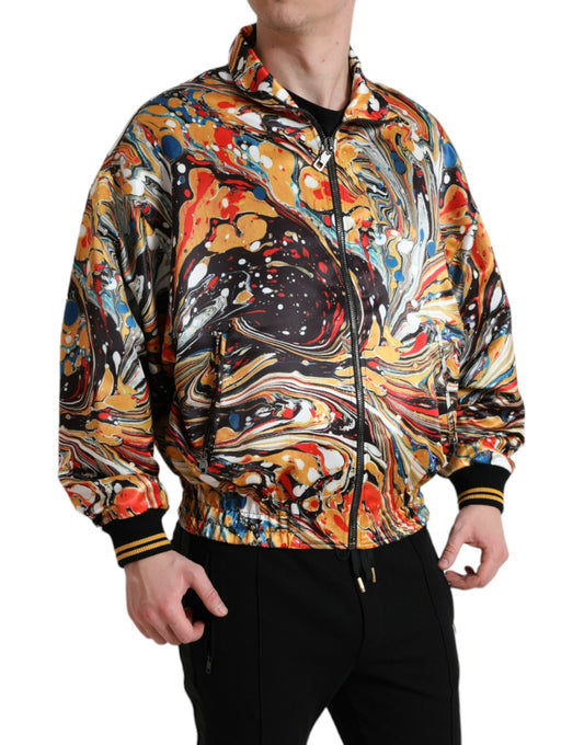 Dolce & Gabbana Multicolor Abstract Bomber Jacket