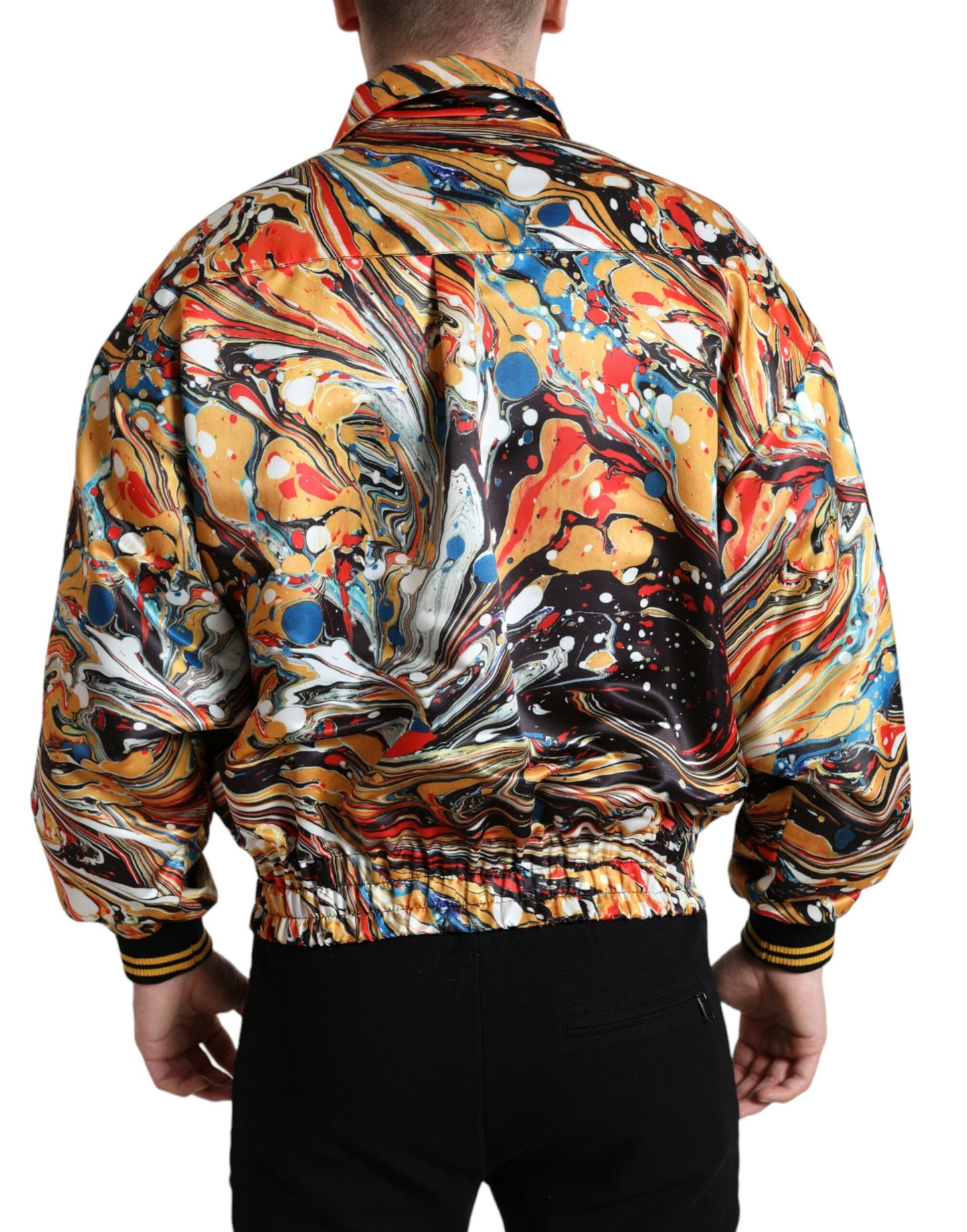 Dolce & Gabbana Multicolor Abstract Bomber Jacket