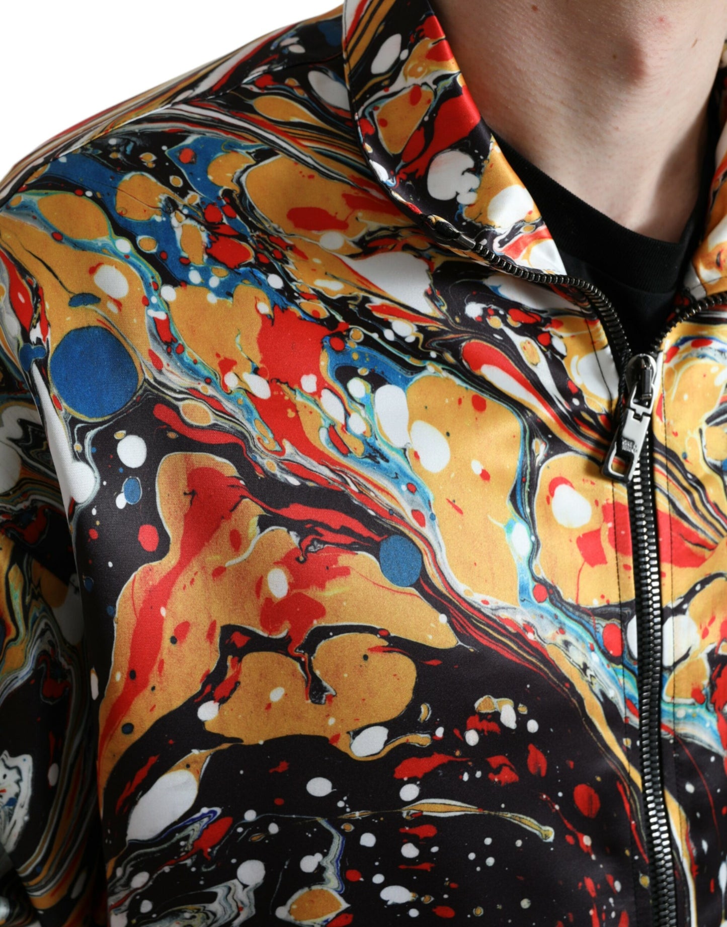 Dolce & Gabbana Multicolor Abstract Bomber Jacket