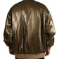 Dolce & Gabbana Bronze Nylon Full Zip Men Bomber Jacket