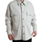 Dolce & Gabbana Grey Cotton Button Down Collared Coat Jacket