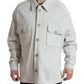 Dolce & Gabbana Grey Cotton Button Down Collared Coat Jacket