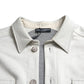 Dolce & Gabbana Grey Cotton Button Down Collared Coat Jacket