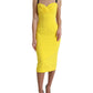 Dolce & Gabbana Yellow Sleeveless Bodycon Midi Dress