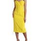 Dolce & Gabbana Yellow Sleeveless Bodycon Midi Dress