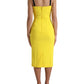 Dolce & Gabbana Yellow Sleeveless Bodycon Midi Dress