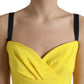 Dolce & Gabbana Yellow Sleeveless Bodycon Midi Dress