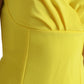 Dolce & Gabbana Yellow Sleeveless Bodycon Midi Dress