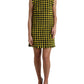 Dolce & Gabbana Yellow Houndstooth Sleeveless Aline Mini Dress