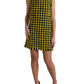 Dolce & Gabbana Yellow Houndstooth Sleeveless Aline Mini Dress