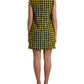 Dolce & Gabbana Yellow Houndstooth Sleeveless Aline Mini Dress