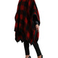 Dolce & Gabbana Black Red Buffalo Check Hooded Poncho Jacket