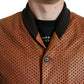 Dolce & Gabbana Brown Lambskin Leather Perforated Jacket