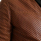 Dolce & Gabbana Brown Lambskin Leather Perforated Jacket