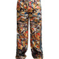 Dolce & Gabbana Multicolor Marble Print Satin Pants