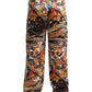 Dolce & Gabbana Multicolor Marble Print Satin Pants