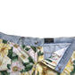 Dolce & Gabbana Multicolor Floral Print Denim Bermuda Shorts