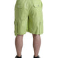 Dolce & Gabbana Light Green Cotton Men Cargo Bermuda Shorts