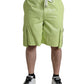 Dolce & Gabbana Light Green Cotton Men Cargo Bermuda Shorts