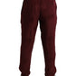 Dolce & Gabbana Maroon Crown Pattern Silk Pajama Pants