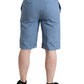 Dolce & Gabbana Sky Blue Cotton Folded Hem Men Bermuda Shorts