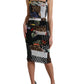 Dolce & Gabbana Multicolor Patchwork Midi Floral Leopard Bodycon Dress