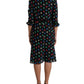 Dolce & Gabbana Black Polka Dot Ruffle Cotton Midi Dress