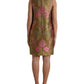 Dolce & Gabbana Brown Floral Jacquard Sleeveless Mini Dress