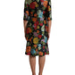 Dolce & Gabbana Black Floral Embroidery Knee Length Dress