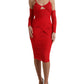 Dolce & Gabbana Red Stretch Cut Out Midi Dress